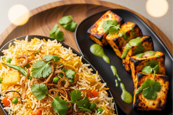 Rice Combo – Veg Biryani & 1/2 Paneer Tikka